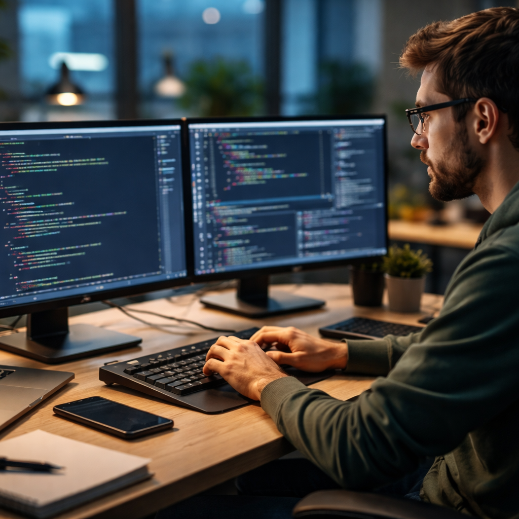 uvalente digital programador a trabalhar
